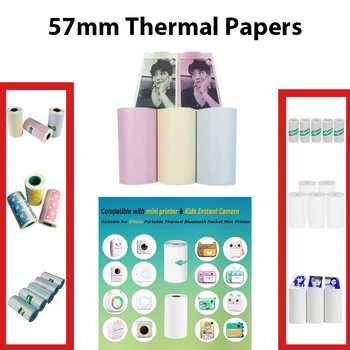 תרמית נייר למדפסת עבור מיני מדבקה קבלת מדפסת ניידת Bluetooth כיס מדפסת צבע לבן דביק שקוף ניירות