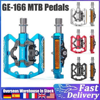 GE-166 אופני הרים דוושות נעילה עצמית דוושת עם רפלקטור קל MTB פדלים סגסוגת אלומיניום אופניים פדלים SPD