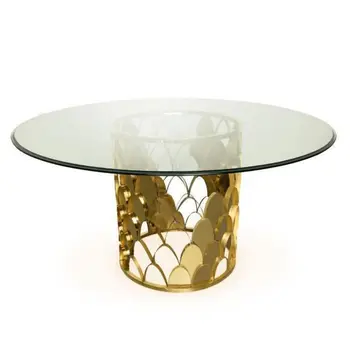 עיצוב מודרני זהב עגולה נירוסטה שולחן אוכל קטן