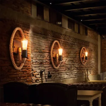 בציר אישית מנורת קיר אמריקן לופט ברזל אמנות המיטה קיר יצירתי סגנון תעשייתי בר קפה אורח המסעדה המנורה