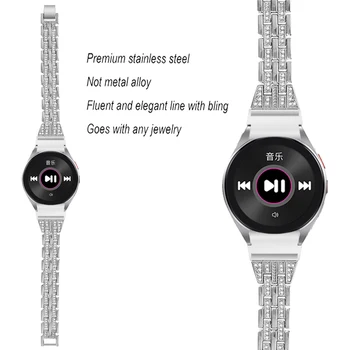 צמיד יהלום עבור Samsung Galaxy לצפות 5 Pro 45mm/Watch 5 40mm/44mm/Watch 4 40mm/44mm חכם להקת פלדה אל חלד רצועת קוראה