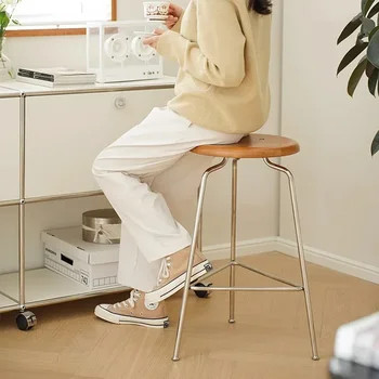 בסגנון אסייתי בר כסאות חדר שינה מרובע משענת מתכת רטרו המשרד מרפסת ארוחת בוקר בר כסאות האוכל cadeira בר חדר רהיטים